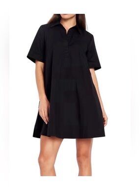 Old Navy Mini Shirt Dress Black Jack Size Large Petite Cotton Style 863525 NEW